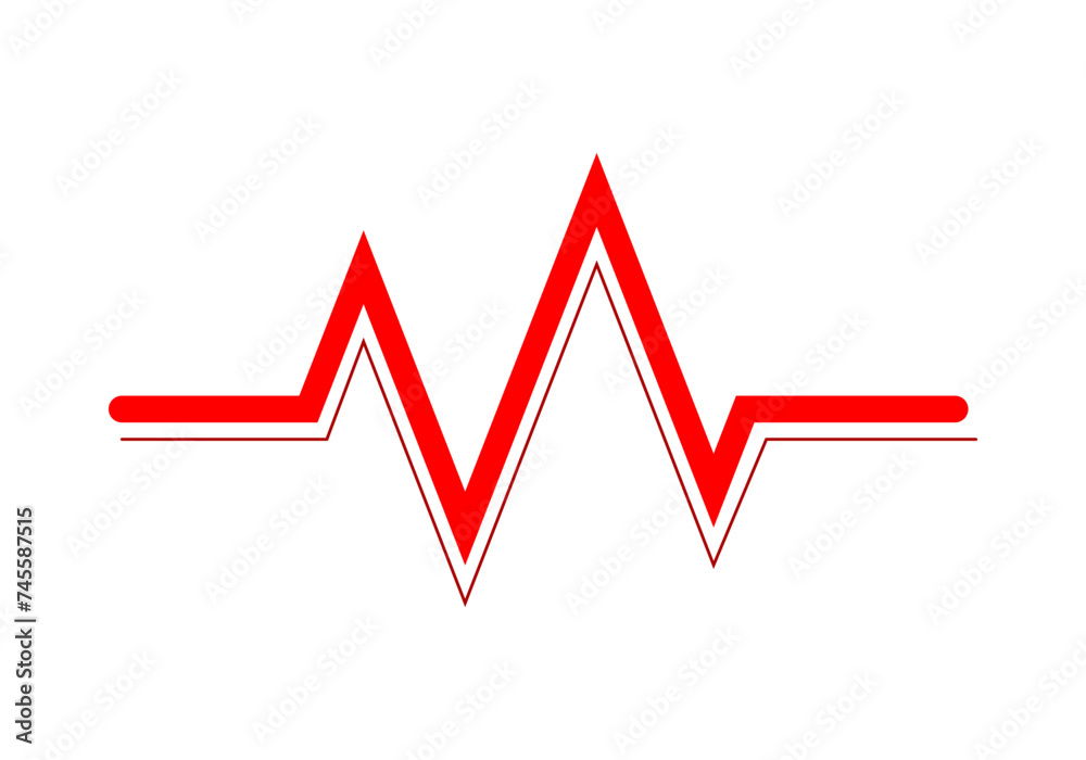 Red line heart pulse heartbeat cardiograph medical icon flat vector design Red line heart pulse heartbeat cardiograph medical icon flat vector design