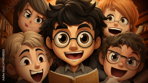 Children's book cartoon style characters