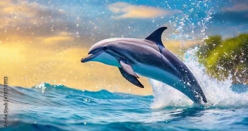 Dolphin Vivid Image in The Ocean   Ocean Vibrant Contrast   Dolphin