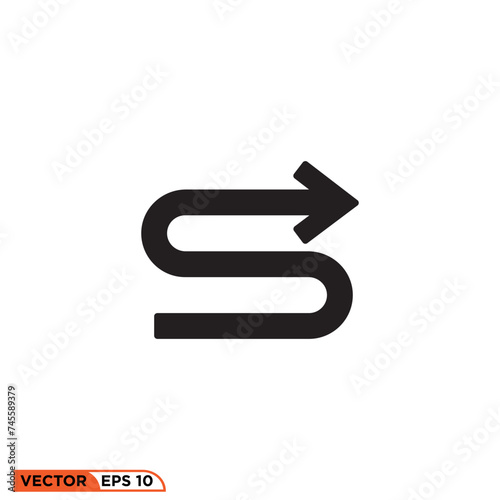 Arrow icon design vector graphic of template, sign and symbol