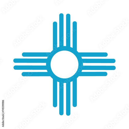 sacred sun symbol of the Zia, an indigenous native American pueblo people  photo
