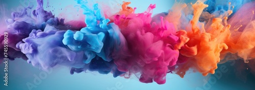 An explosion of colored powder, captured mid-air color explosion of dynamic and energetic abstract background with a sense of movement