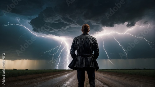 person with lightning