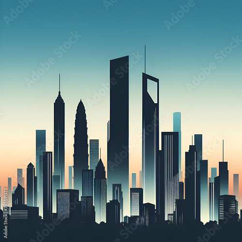 Experience the allure of urban life with this minimalist city skyline image