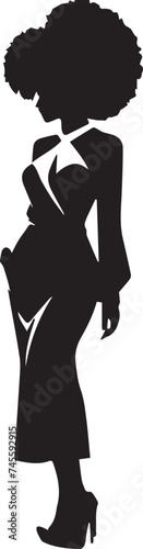 silhouette illustration of a beautiful black woman