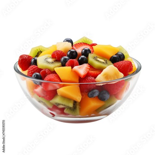 Fresh fruit salad isolated on transparent or white background, png
