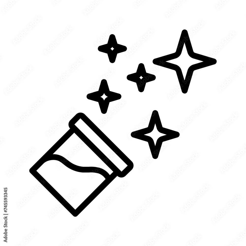 Vector black line icon for Glitter Vector black line icon for Glitter