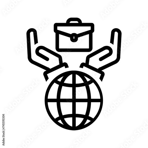 Vector black line icon for Business owner