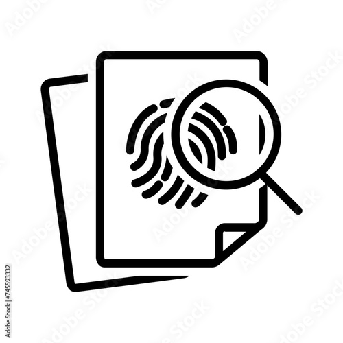 Vector black line icon for Evident