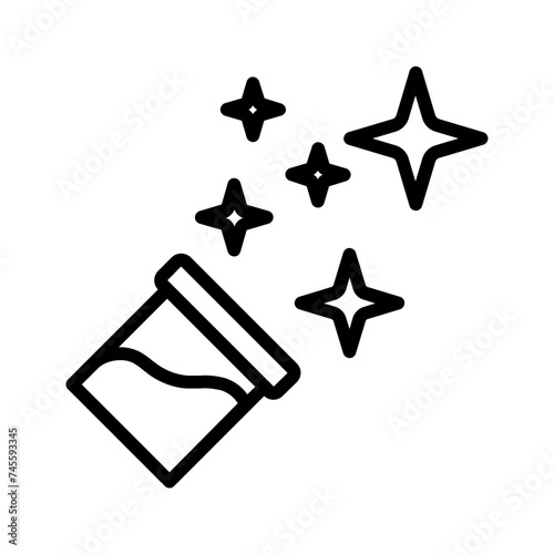 Vector black line icon for Glitter