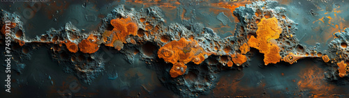 Rusted Metal Surface With Orange and Black Paint