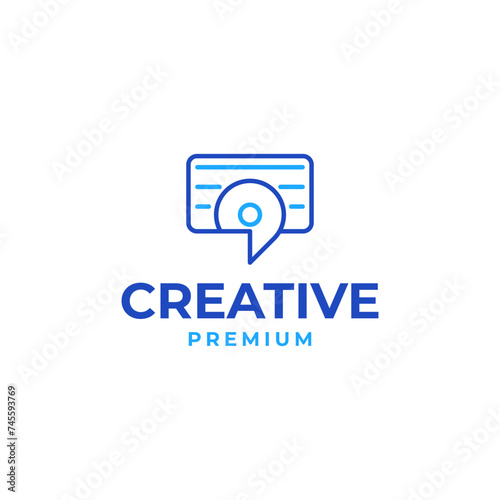 Free Download Creative Pin And Chat Logo Design Concept Vector Illustration - GFXLoad