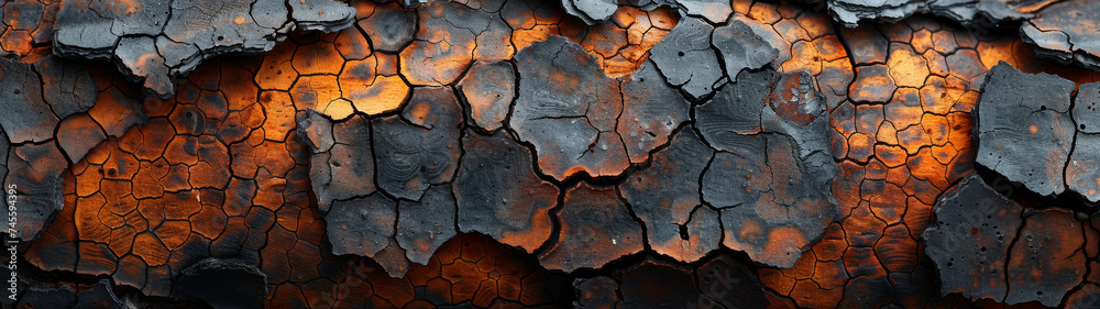 Close-Up of Tree Bark With Orange Light Close-Up of Tree Bark With Orange Light