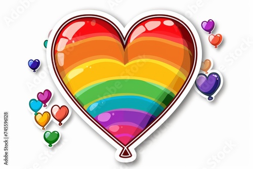 LGBTQ Sticker deep design. Rainbow affection sticker motive lgbtq pride patches sticker diversity Flag illustration. Colored lgbt parade demonstration beaming. Gender speech and rights safety