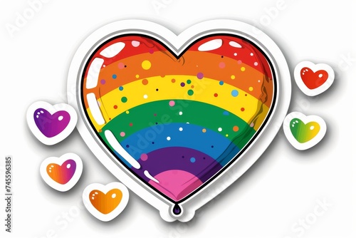 LGBTQ Sticker demiboy love design. Rainbow pride month sticker motive harmony sticker diversity Flag illustration. Colored lgbt parade demonstration plaid. Gender speech and rights saturation