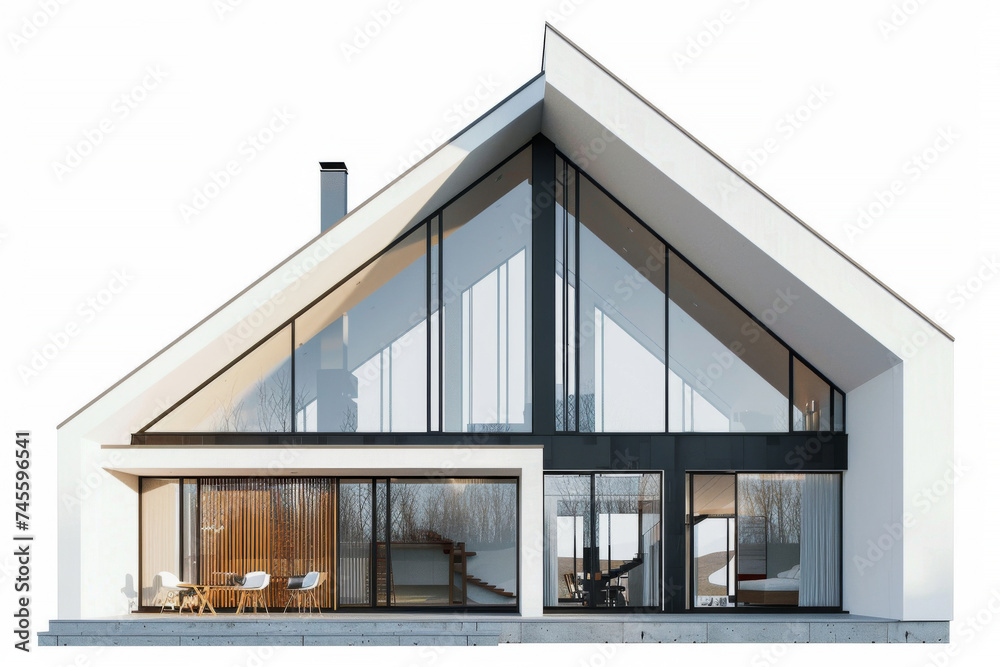 Modern architecture house model isolated on backrgound, stylish minimal house, modern contemporary desgin concept.