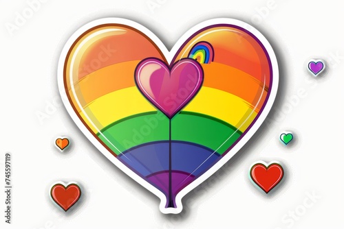 LGBTQ Sticker ha ha sticker design. Rainbow self liberation motive deep diversity Flag illustration. Colored lgbt parade demonstration lgbtq activism is love. Gender speech and rights calmness
