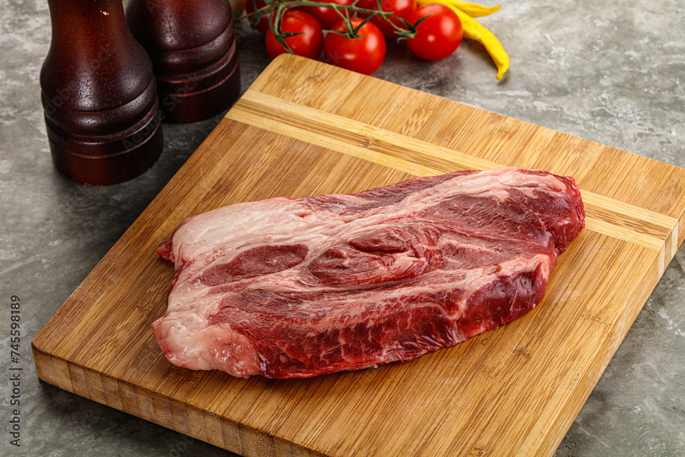 Raw beef chuck roll steak