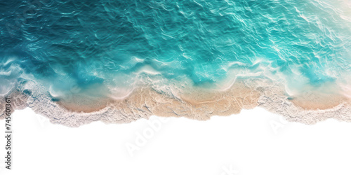 Top view waves on the sand beach summer holiday vacation concept. isolated on white and transparent background © Black Pig