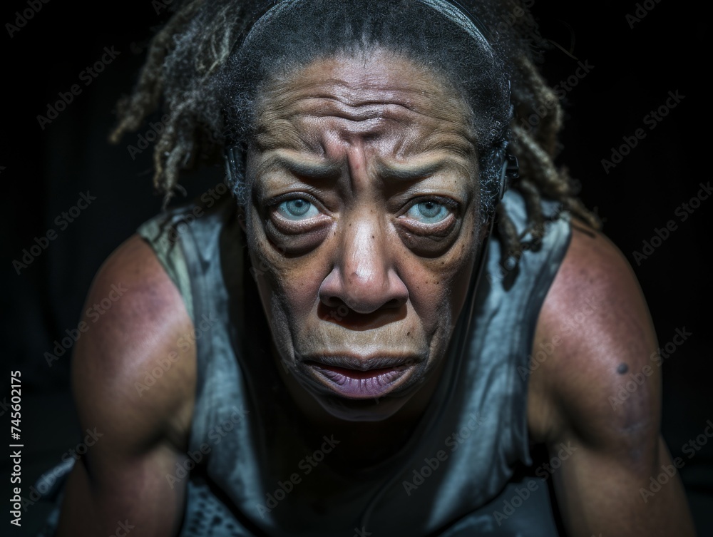 Woman With Dreadlocks and Blue Eyes