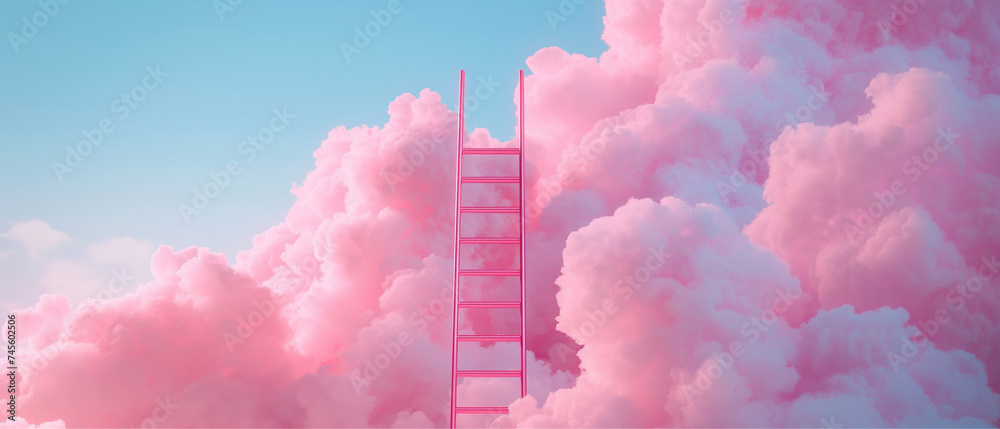 Concept of career growth motivation to achieve development. stairway to heaven, success and development - obrazy, fototapety, plakaty 