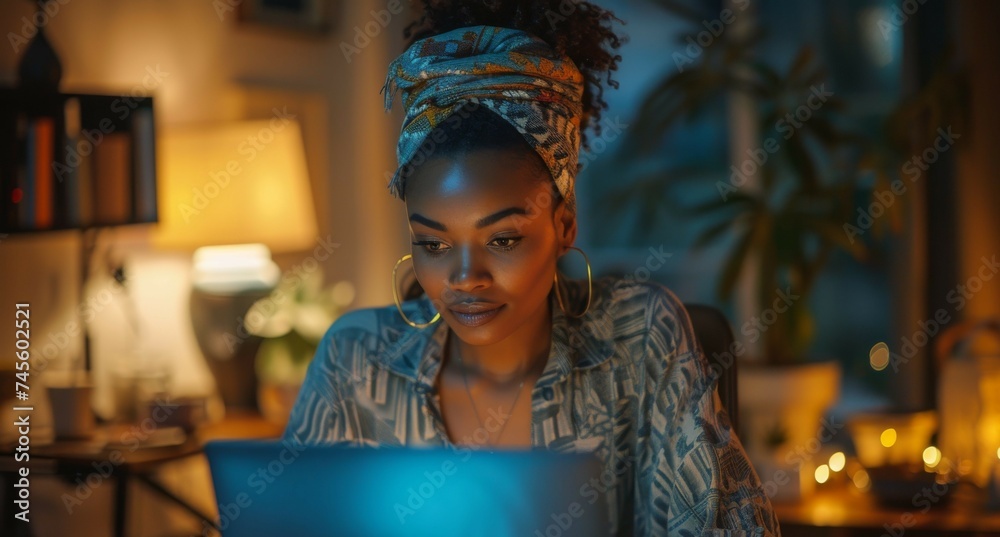 Woman Sitting in Front of Laptop Computer