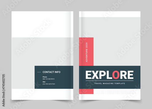 Magazine cover, Magazine Layout with Red Accents, Cover Page