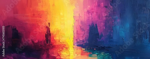 Abstract Oil Painting with Vibrant Hues