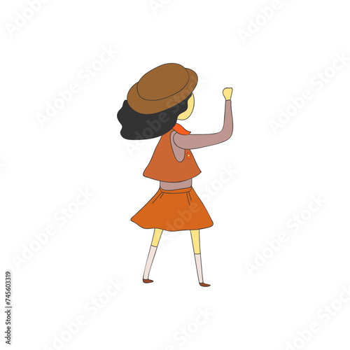 set of children's scout day poses cartoon