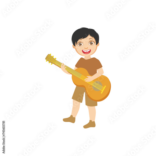 set of children's scout day poses cartoon