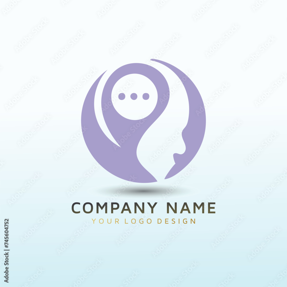 Obraz premium Chatting Mind vector logo design
