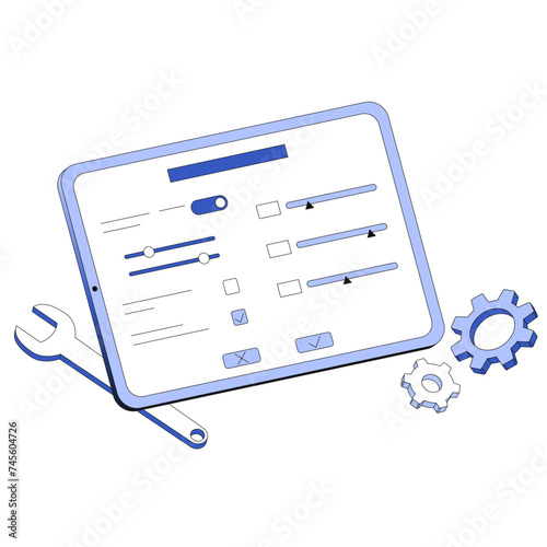 Tablet with settings