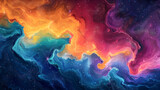Ethereal galaxy panorama vibrant colors swirling in an ancient timeless dance