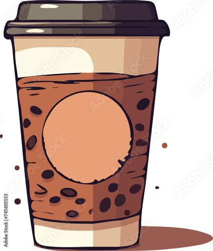 Illustration of a Take Away Coffee Cup with a Blank Space for Your Text