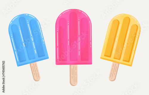 Popsicle stick or icecream vector illustration on white isolated background