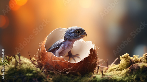 A lizard is inside a egg with the letter e on it,Wildlife photography, Nature photography, Newborn,  © Maryam