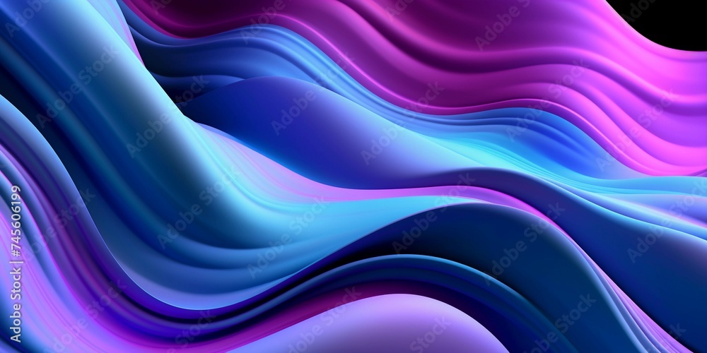 Fototapeta premium Abstract 3D Render. Soft wave Background design with dark blue and purple colors. Modern Abstract Wave Background