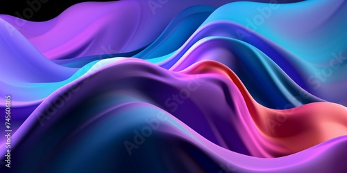 Abstract 3D Render. Soft wave Background design with dark blue and purple colors. Modern Abstract Wave Background