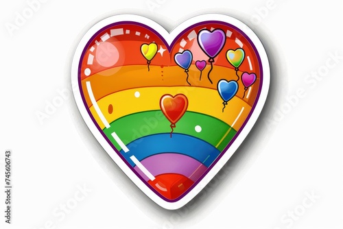 LGBTQ Sticker homosexual love design. Rainbow drag queen sticker motive soulmate diversity Flag illustration. Colored lgbt parade demonstration gender expression. Gender speech and rights pearl