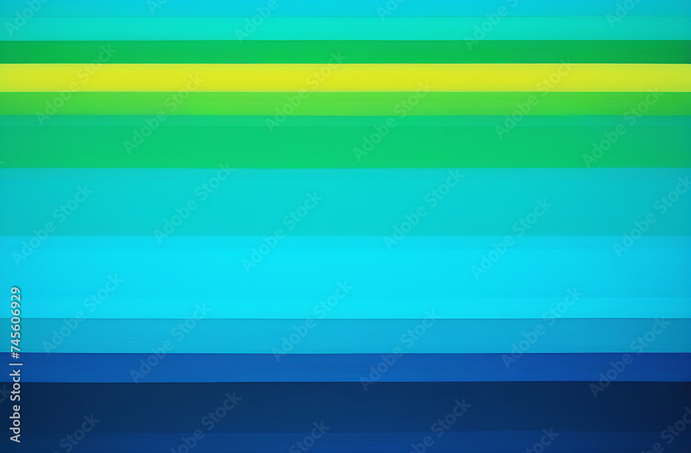 Fototapeta premium Horizontal clear stripes of blue, yellow, green and blue