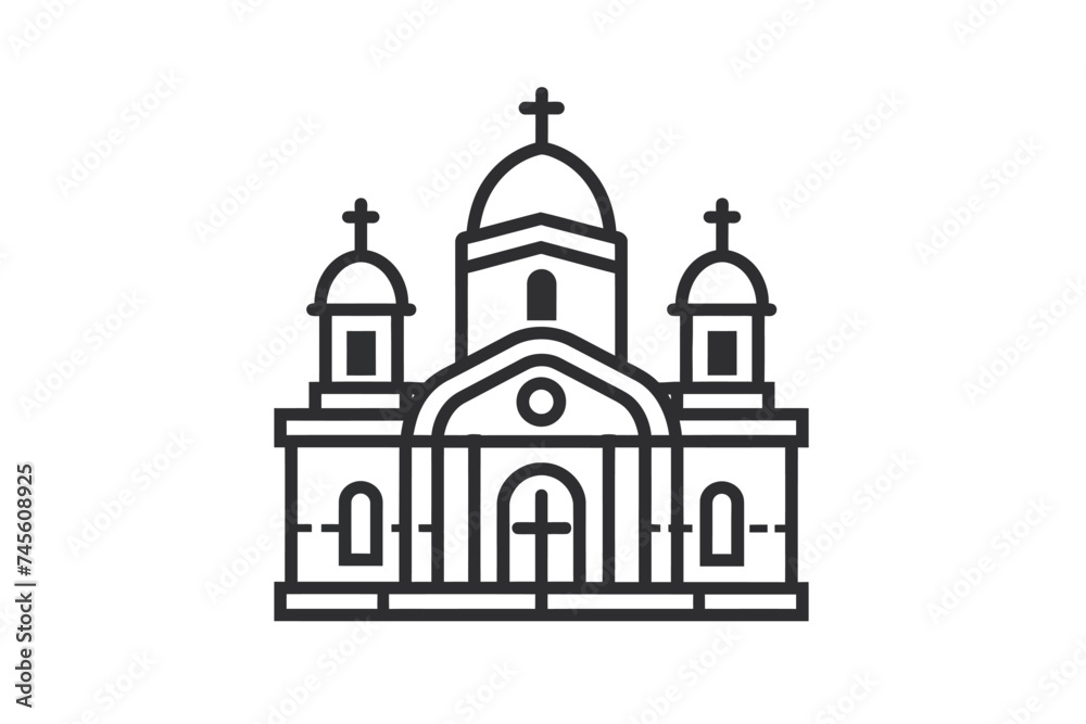 An icon of a sinagogue outline vector
