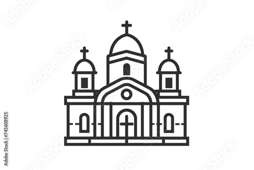 An icon of a sinagogue outline vector
