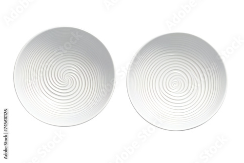 White bowl isolated on a transparent background. Top View