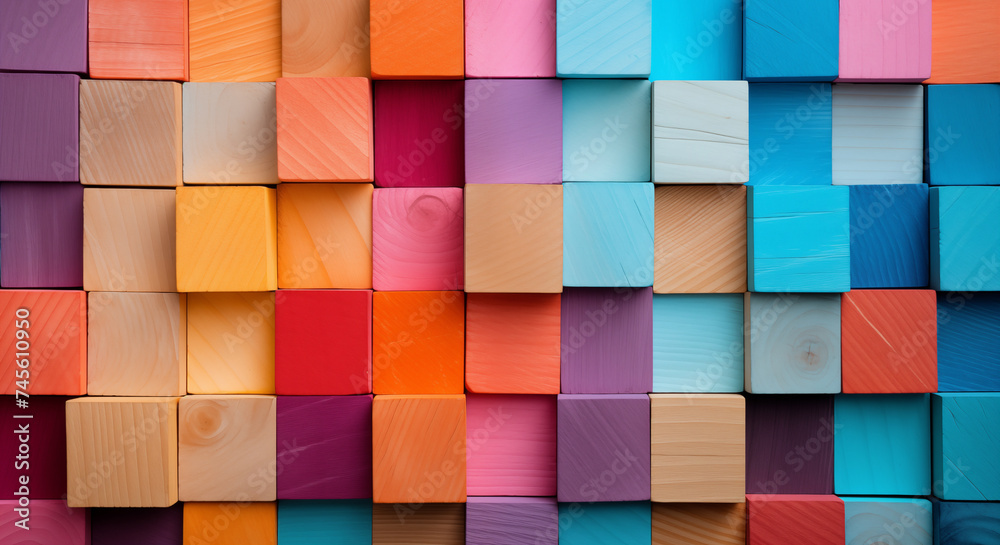 Colorful wooden blocks stack texture aligned background. Colorful wooden blocks stack texture aligned background.