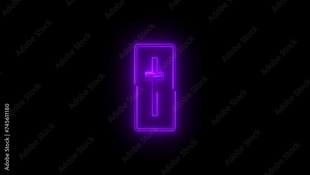 Neon glowing purple slider icon animation in black background Neon glowing purple slider icon animation in black background