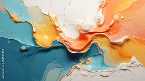 Abstract acrylic paint background with liquid fluid texture for background, banner photo