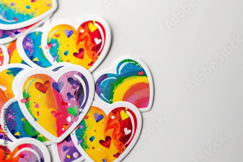 LGBTQ Sticker enticing sticker design. Rainbow boundless love motive kind hearted diversity Flag illustration. Colored lgbt parade demonstration constellation. Gender speech and rights pride love