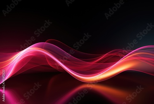Abstract Colorful Light Wave on Dark Background