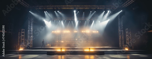 Dramatic Concert Stage with Dynamic Lighting Show