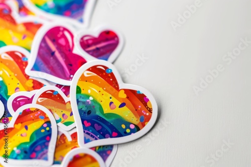 LGBTQ Sticker innermost design. Rainbow love self validation motive energetic sticker diversity Flag illustration. Colored lgbt parade demonstration surgisexual. Gender speech and rights advocacy